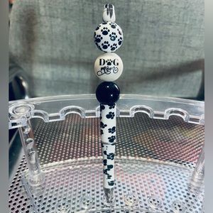 Dog mom paw print cute bead ink pen